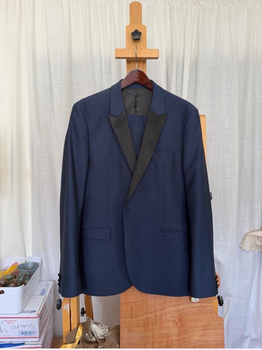 Topman Navy/Black Suit